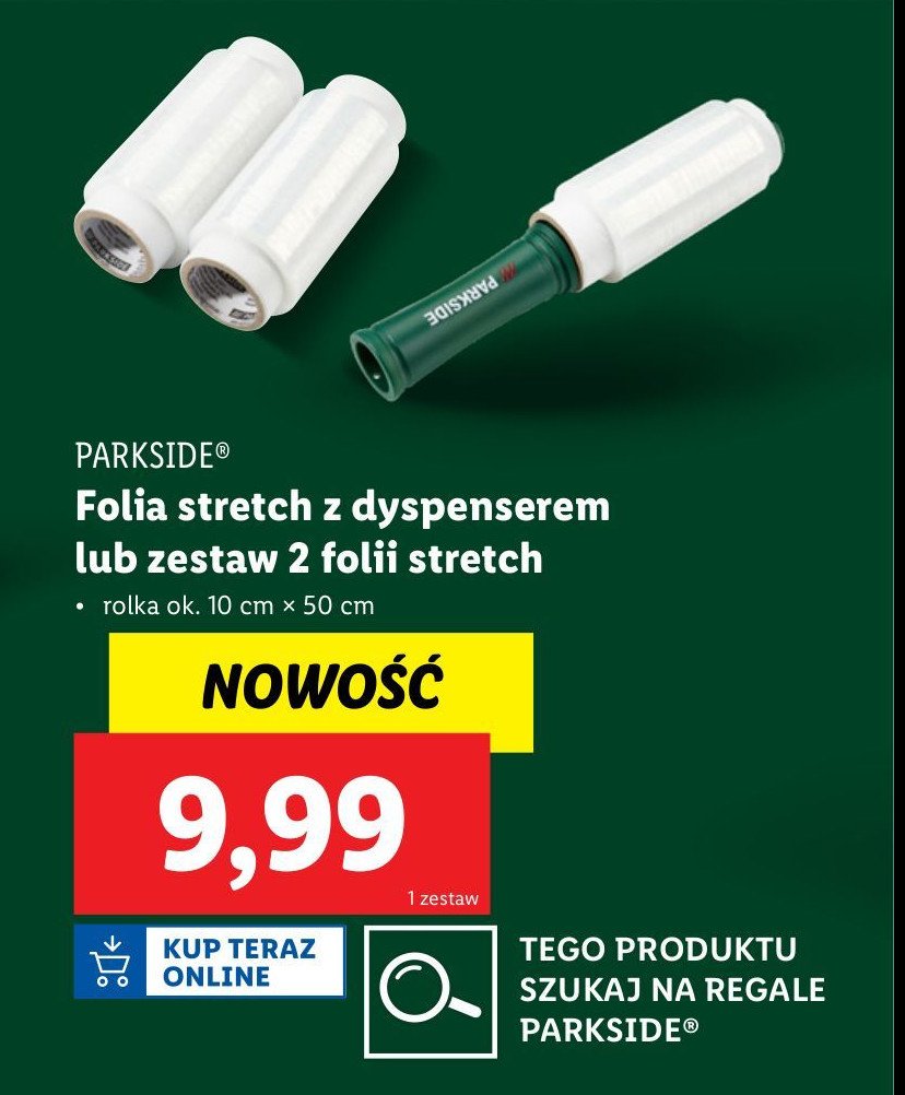 Folia stretch z uchwytem Parkside promocja