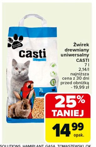 Żwirek drewniany uniwersalny Casti promocja w Carrefour Market