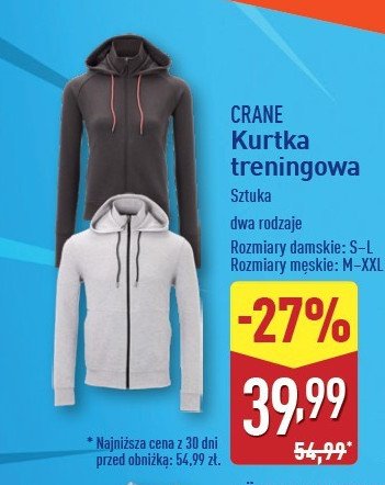 Kurtka treningowa damska s-l CRANE promocja w Aldi