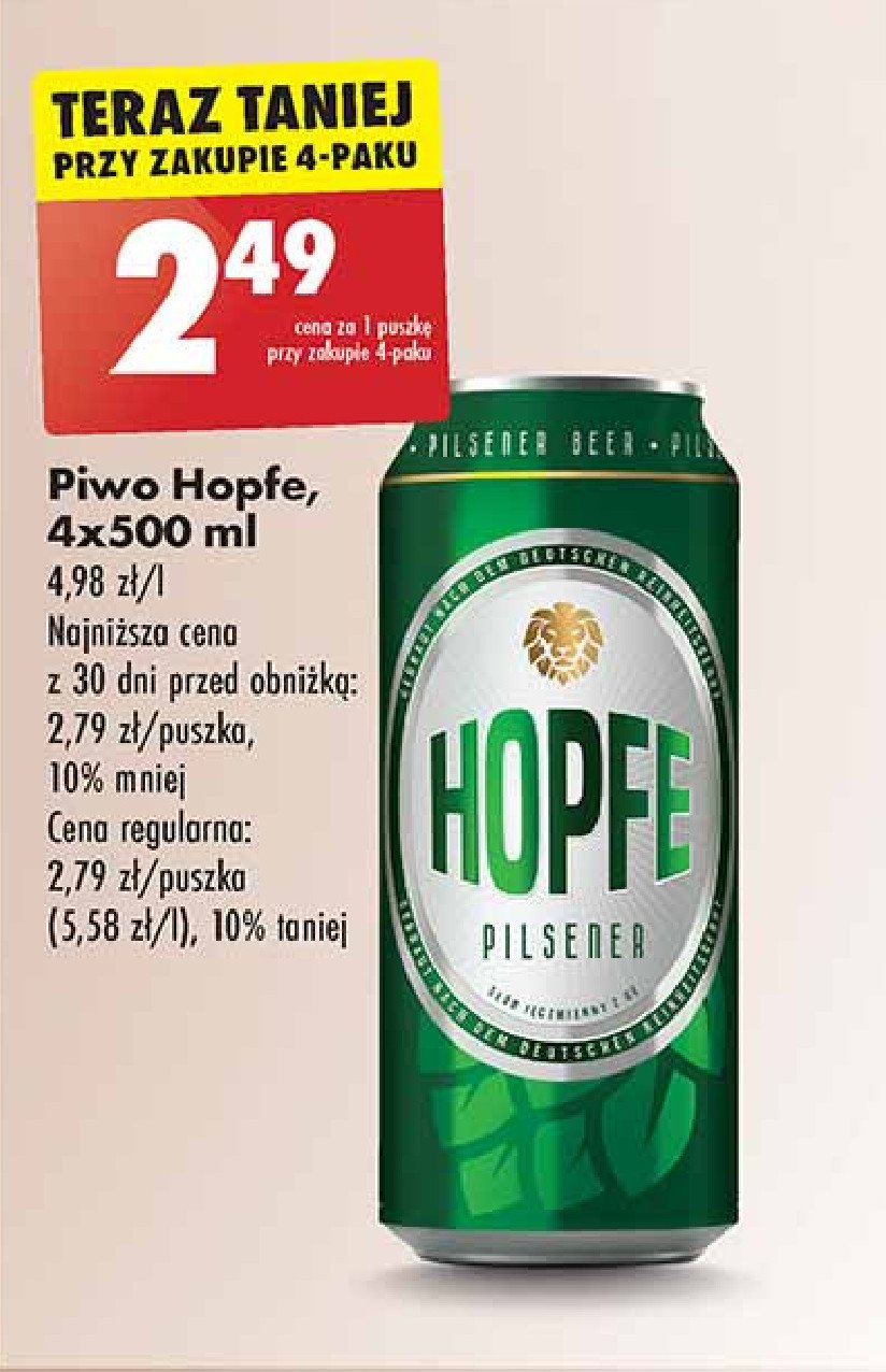 Piwo Hopfe pilsner promocja