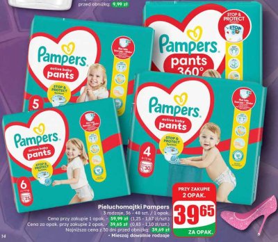 Pieluchomajtki Pampers Active Baby Pants różne rozmiary promocja w Dino