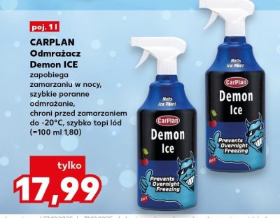 Odmrażacz Demon Ice zapobiega zamarzaniu w nocy, szybkie poranne odmrażanie, chroni przed zamarzaniem do -20°C, szybko topi lód promocja w Kaufland