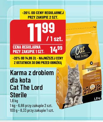 Karma dla kota z kurczakiem sterile Cat the lord promocja