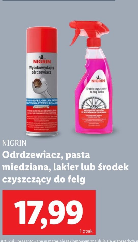 Preparat do czyszczenia felg Nigrin promocja w Lidl