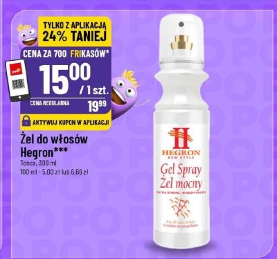 Żel do włosów Hegron Gel Spray promocja w POLOmarket