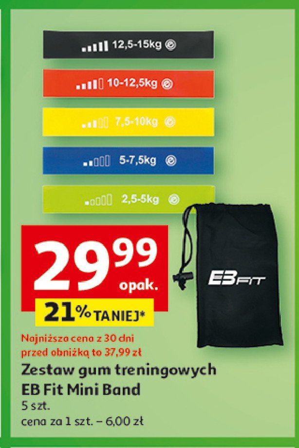 Zestaw gum treningowych mini band Eb fit promocja w Auchan