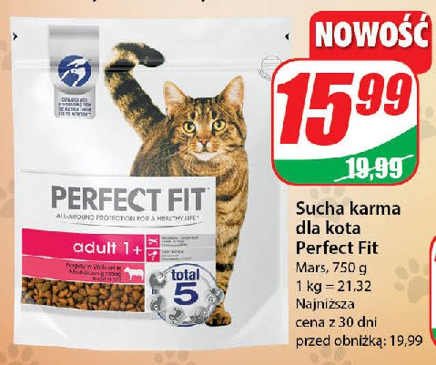Karma dla kota adult 1+ wołowina Perfect fit promocja