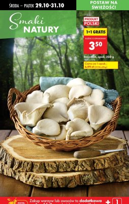 Boczniaki 250 g 1+1 GRATIS promocja w Biedronka