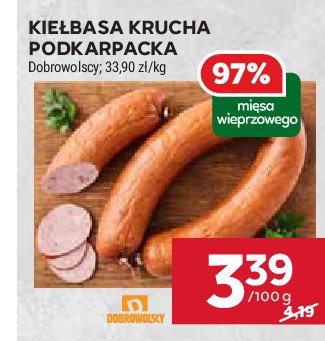 Kiełbasa krucha podkarpacka Dobrowolscy promocja w Stokrotka