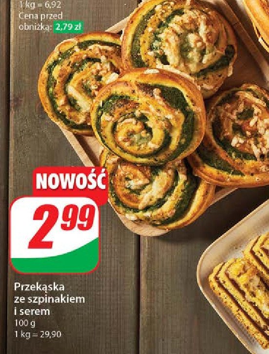 Przekąska ze szpinakiem i serem promocja w Dino