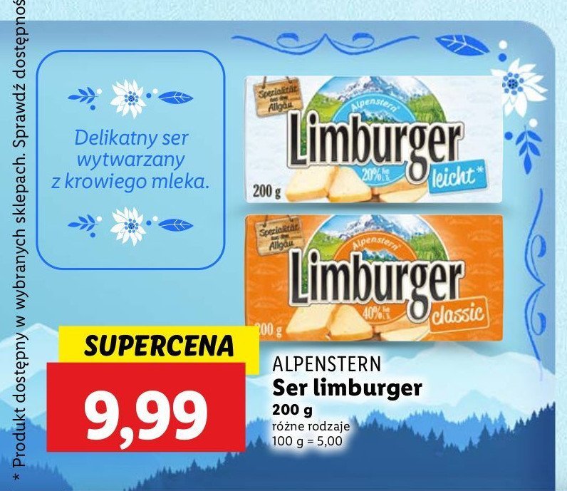 Ser limburger light Alpenstern promocja