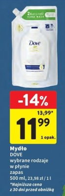 Mydło DOVE wybrane rodzaje w płynie zapas promocja w Intermarche