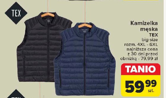 Kamizelka męska 4xl-6xl Tex promocja w Carrefour