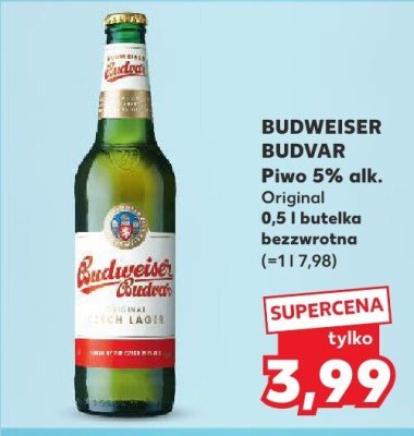 Piwo 5% alk. budvar original promocja w Kaufland