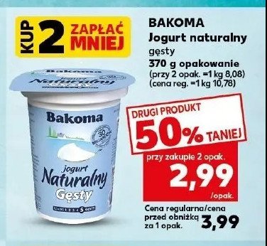 Jogurt naturalny 艂agodny smak Bakoma naturalny promocja