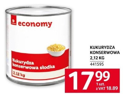 Kukurydza konserwowa słodka 2,12 KG economy promocja w Selgros