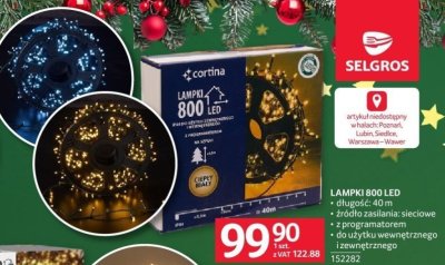 Lampki 800 LED promocja w Selgros