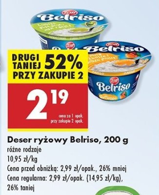 Ry偶 na mleku pistacjowy Zott belriso promocja