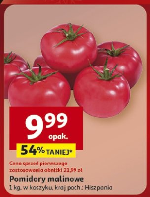 Pomidory malinowe podłużne polska promocja w Auchan