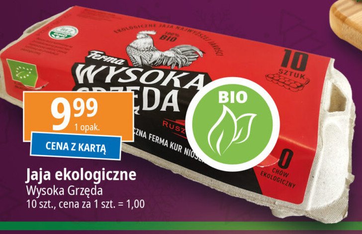 Jaja bio Ferma wysoka grzęda promocja