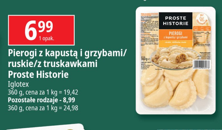 Pierogi ruskie Iglotex proste historie promocja w Leclerc