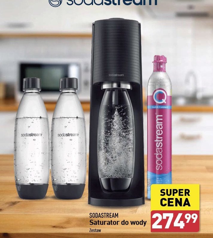 Saturator ekspres crystak white + 2 butelki Sodastream promocja w Aldi