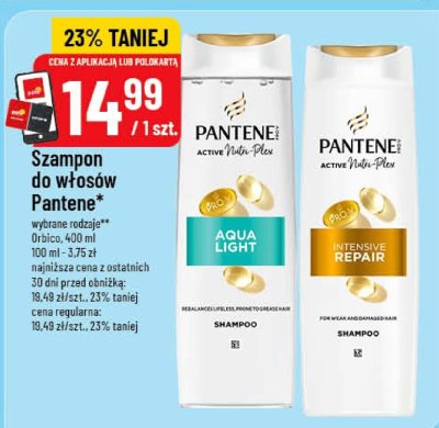 Szampon do włosów Pantene, wybrane rodzaje, 400 ml promocja w POLOmarket