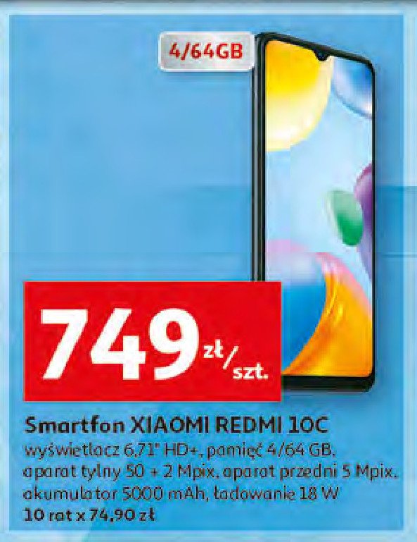 Smartfon redmi note 10 4/64gb grey Xiaomi promocja