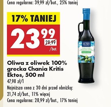 Oliwa z oliwek Ektos promocja w Biedronka