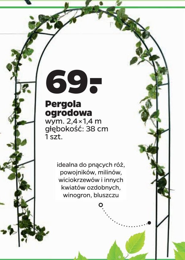 Pergola ogrodowa 2.4 x 1.4 m promocja