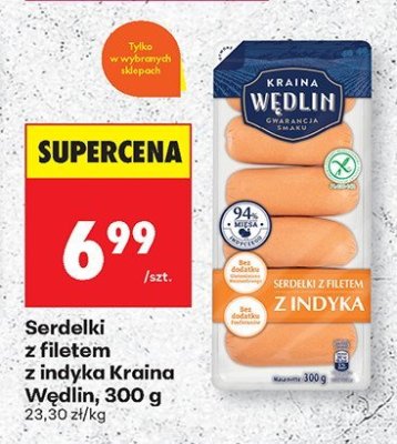 Serdelki z filetem z indyka Kraina Wedlin promocja w Biedronka