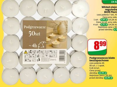 Podgrzewacze białe bezzapachowe promocja w Dino