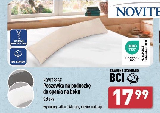 Poszewka na poduszkę z perkalu 40 x 145 cm Novitesse promocja