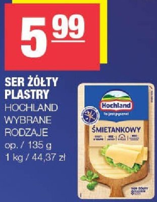 Ser żółty Plastry Hochland wybrane rodzaje promocja w SPAR