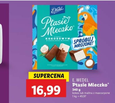 Czekoladki mascarpone z malinami E. wedel ptasie mleczko promocja