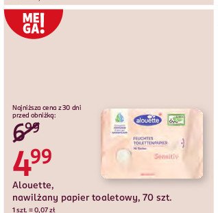 Papier toaletowy nawilżany sensitive Alouette promocja w Rossmann