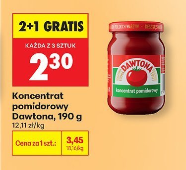 Koncentrat pomidorowy Dawtona, 190 g promocja w Biedronka