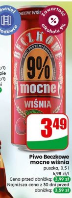 Piwo Beczkowe mocne wiśnia promocja w Dino