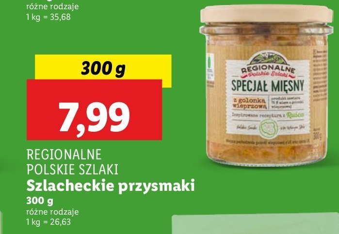 Specjał mięsny REGIONALNE SZLAKI promocja w Lidl