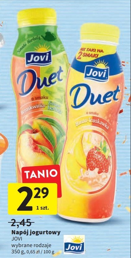 Jogurt banan-truskawka Jovi duet promocje