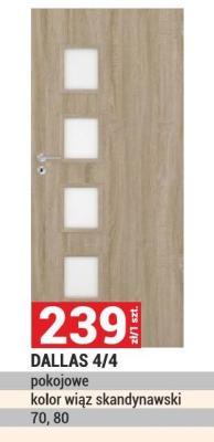 Drzwi DALLAS 4/4 pokojowe kolor wiąz skandynawski 70, 80 promocja w Merkury Market