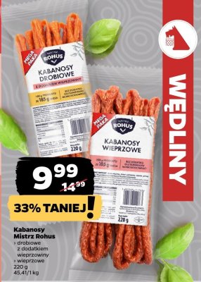 Kabanosy Mistrz Rohus wieprzowe promocja w Netto