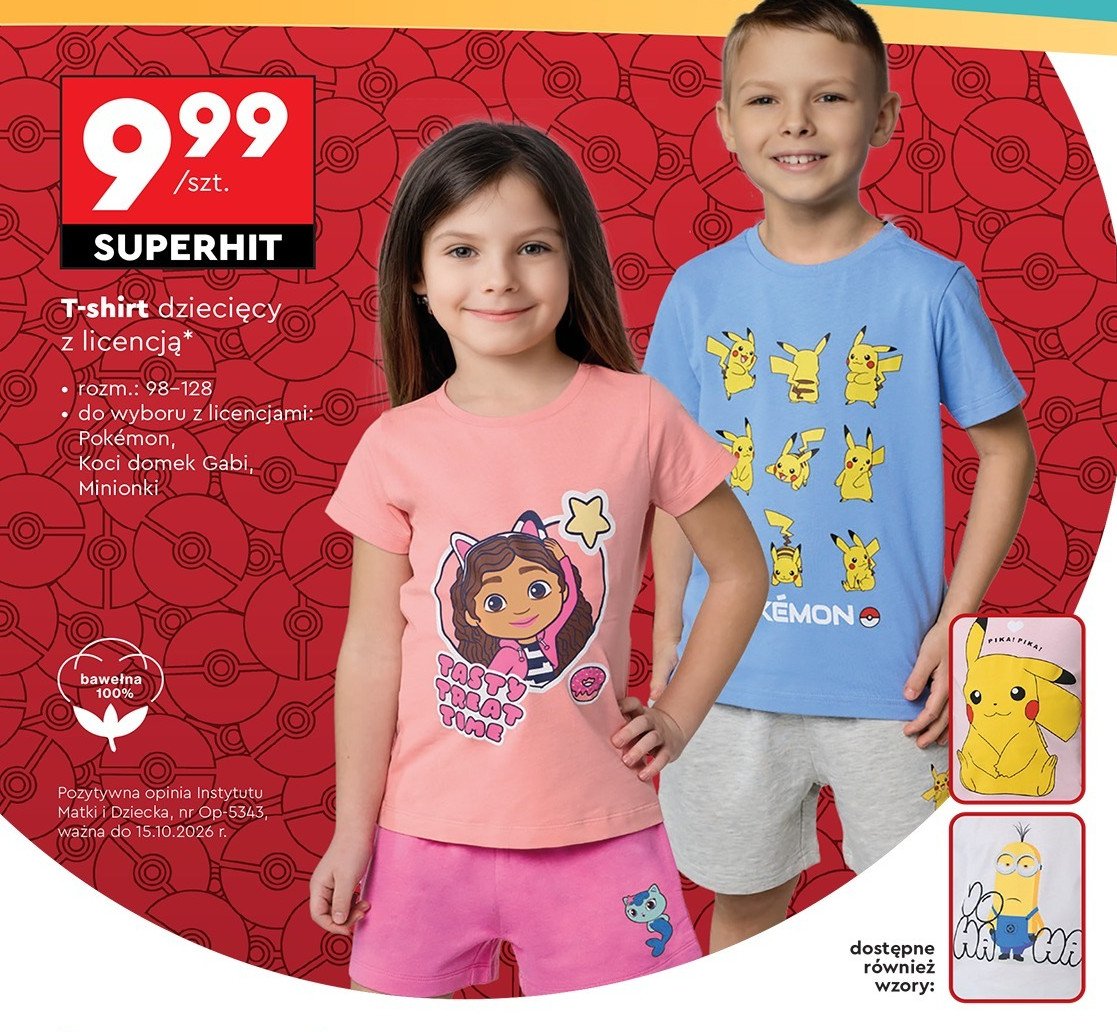 T-shirt minionki 98-128 promocja w Biedronka