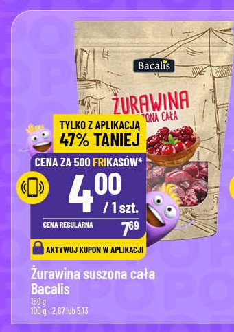 Żurawina suszona cała Bacalis promocja w POLOmarket