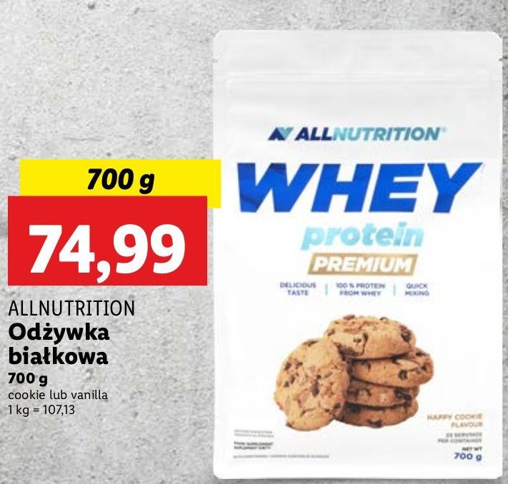 Koncentrat białek o smaku waniliowym ALLNUTRITION WHEY PROTEIN promocja