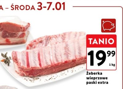 Żeberka wieprzowe paski extra promocja w Intermarche