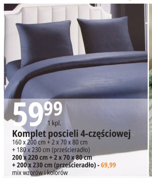 Komplet po艣cieli 160 + 200 cm + 2 x 70 x 80 cm + prze艣cierad艂o promocja