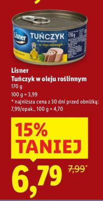 Tuńczyk w oleju roślinnym promocja w Lidl