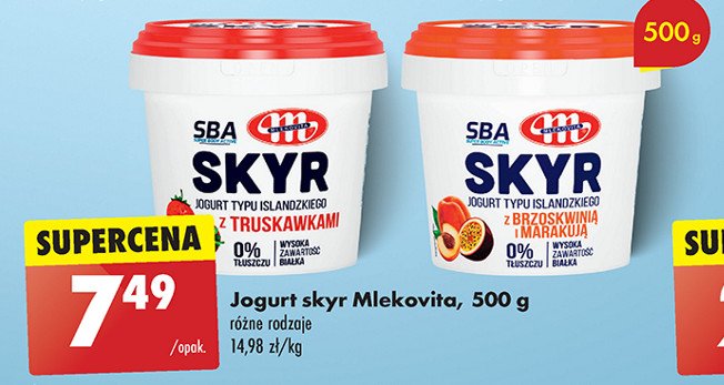 Jogurt truskawkowy Mlekovita sba skyr promocja