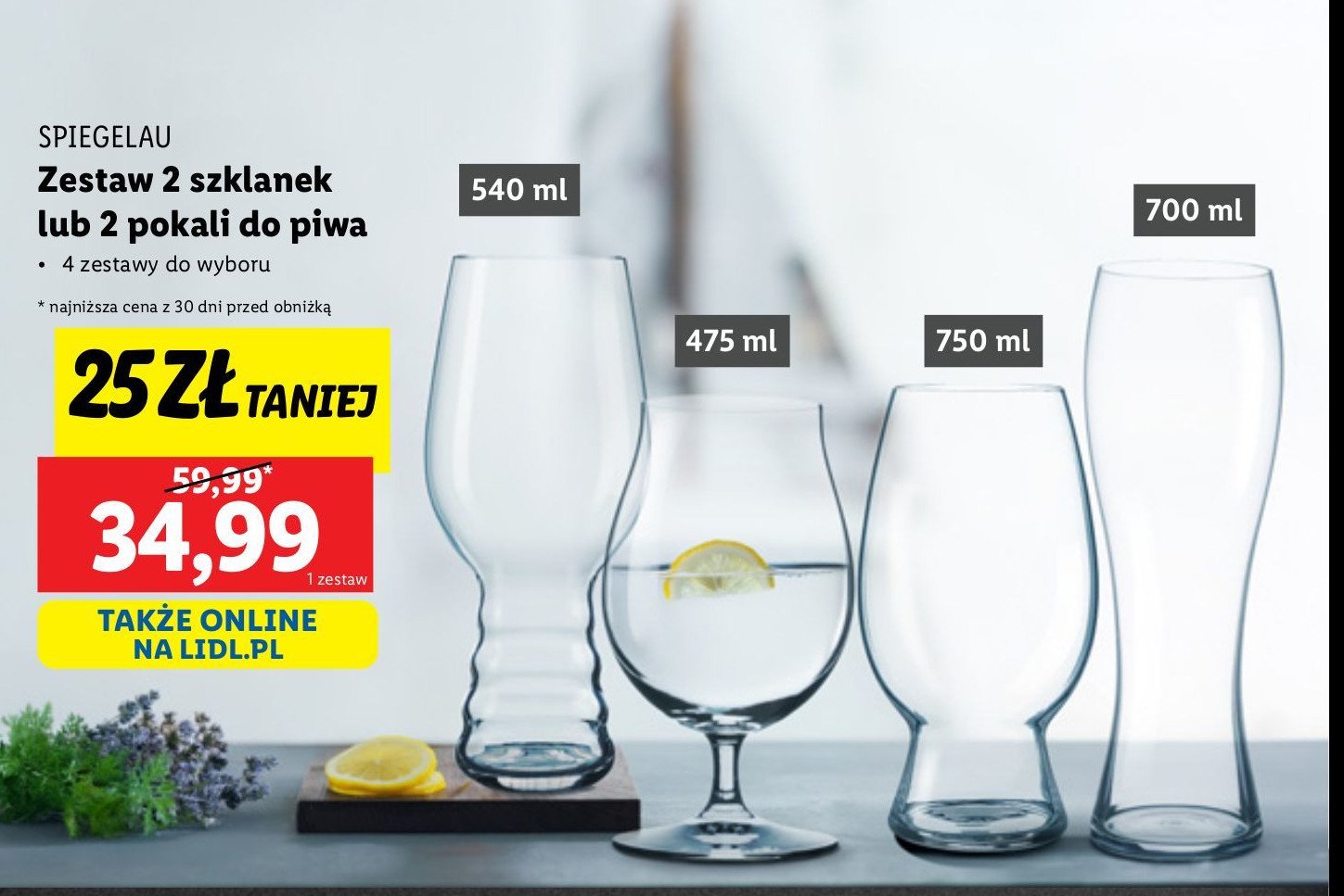 Szklanki do piwa 540 ml Spiegelau promocja w Lidl